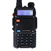 рация baofeng uv-5r   чёрный (uhf/vhf), дистанция до 7 км, 128 каналов, fm-радиоприемник, дисплей  фото