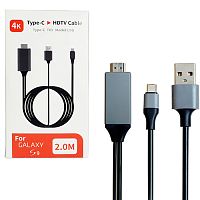 адаптер l9g type-c на hdmi cable 2000mm plug 4k  фото