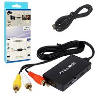 hdmi переходник конвертер  hdmi - av h75 адаптер, переходник с источника hdmi на 3rca (av)  фото