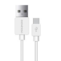 кабель usb - type-c sendem m2 белый 1м (2,4а) силикон  фото