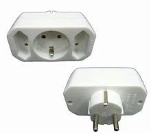  тройник "ток+" на 3 гнезда 220в, 2.5а+1*16а (т01/01-2)/100  фото