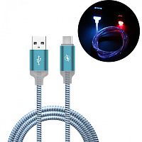 кабель usb 2.4а орбита km-99 (type c) 1м led  фото