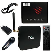 медиа-приставка tx6 allwinner h6 - 4gb/32gb android 9,0 медиаплеер smart tv iptv ott приставка 4k hd  фото