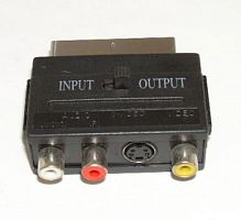 видео переходник scart-3rca+s-vhs (орбита ot-avw42 (td-214) вход-выход) (livepower) с переключателем  фото