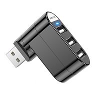 разветвитель usb borofone dh3 (хаб) делитель usb на 3 порта, концентратор usb 2.0 3usb-1usb  фото